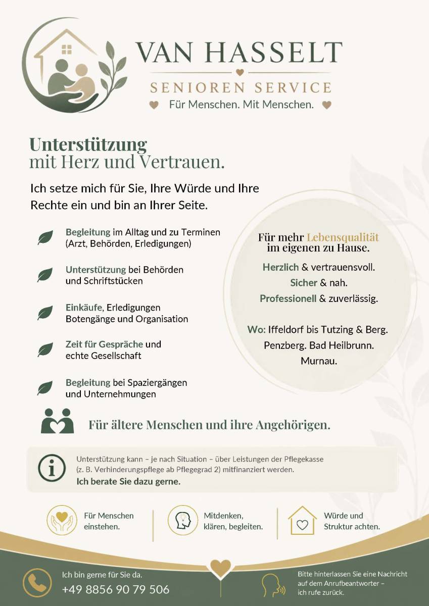 van Hasselt Senioren Service Flyer DIN A4 digital